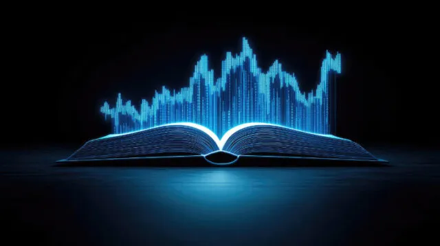 digital book open to a graph